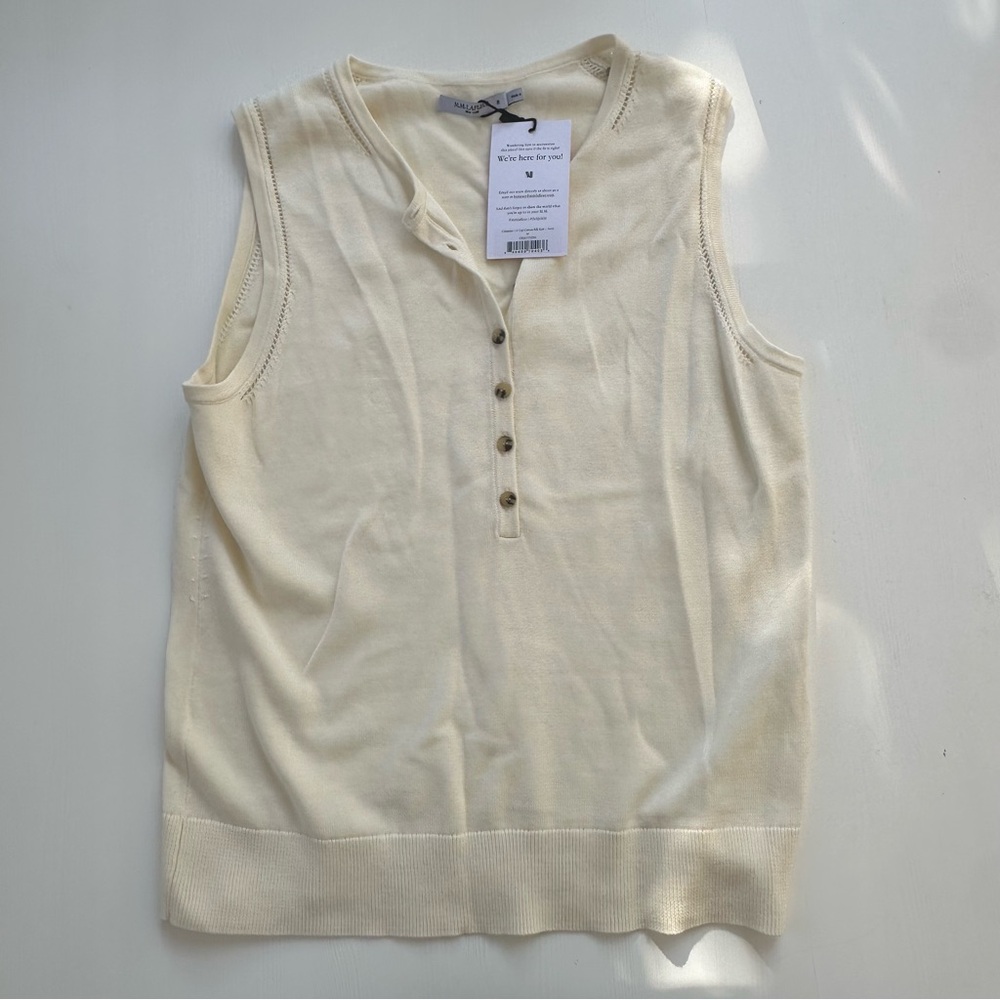 MM Lafleur Ivory Sleeveless Tank Top